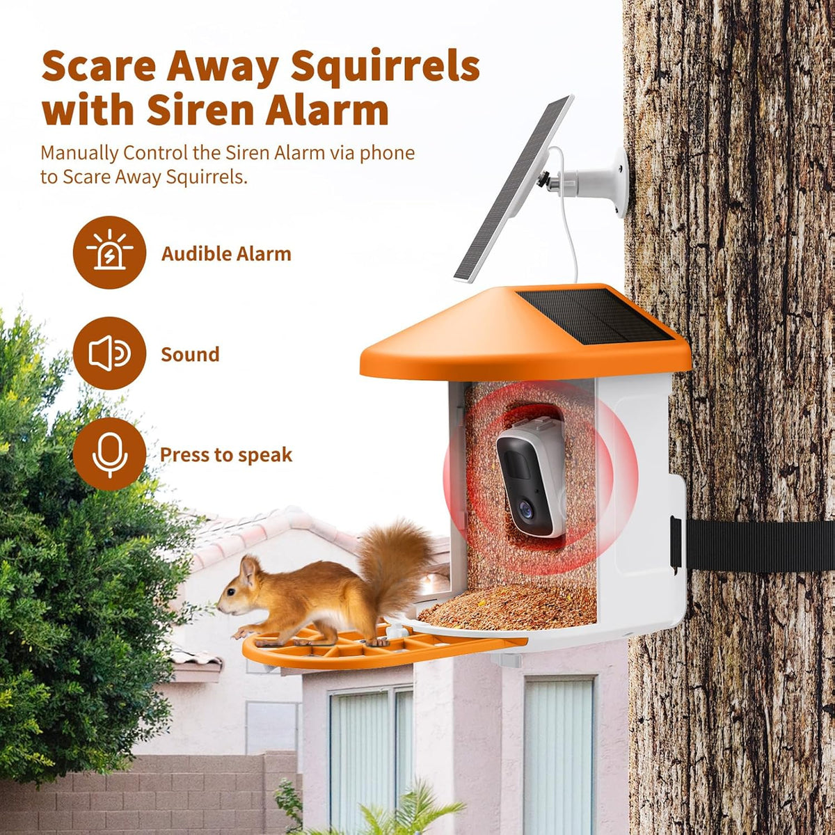 Bird Feeder with Camera with AI Identify Birds Species Solar Panel. Smart Bird House with Cam. 2K Live View. Instant Arrival Alerts