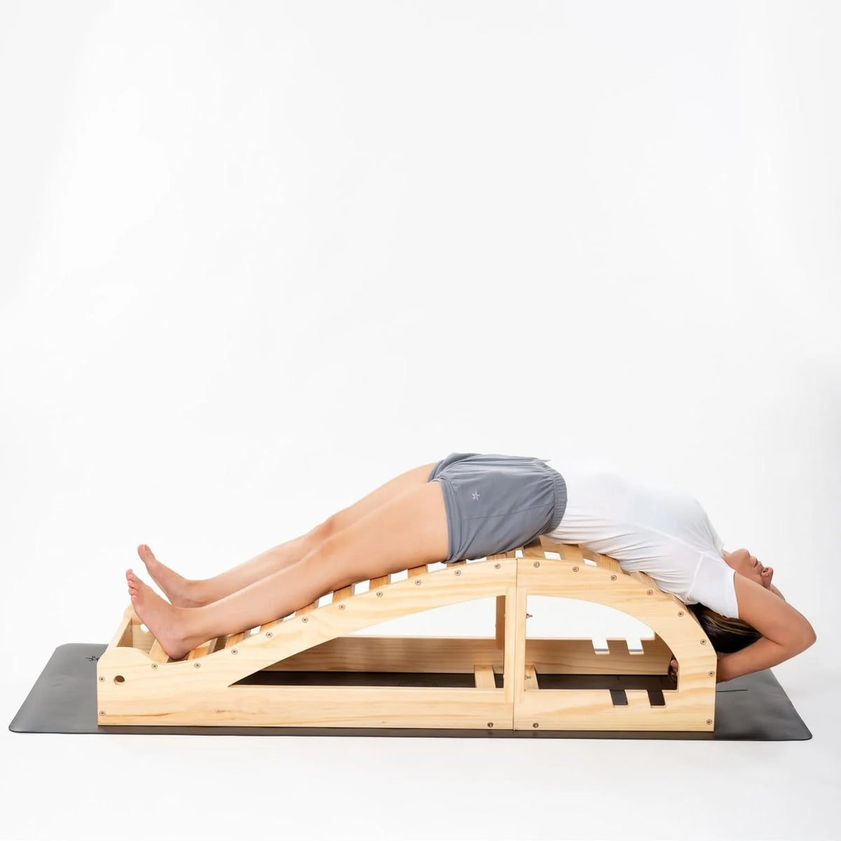 Yoga Inverted Pole Pose Seated Cushion - Wooden backward bend seat cushion. designed for deep stretching and enhancing flexibility; Large-sized backward bend cushion. providing better support effect