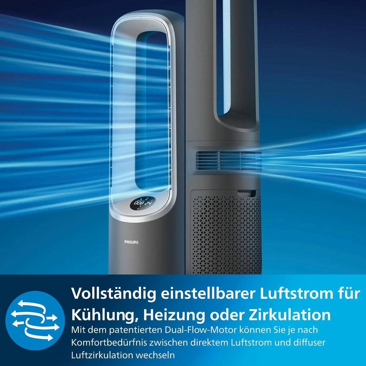 Philips Air Performer 3-in-1: Luftreiniger. Heiz- und Kühlgebläse - Reinigt 70 m². Entfernt 99.97% der Allergene und Schadstoffe. HEPA-Filter.