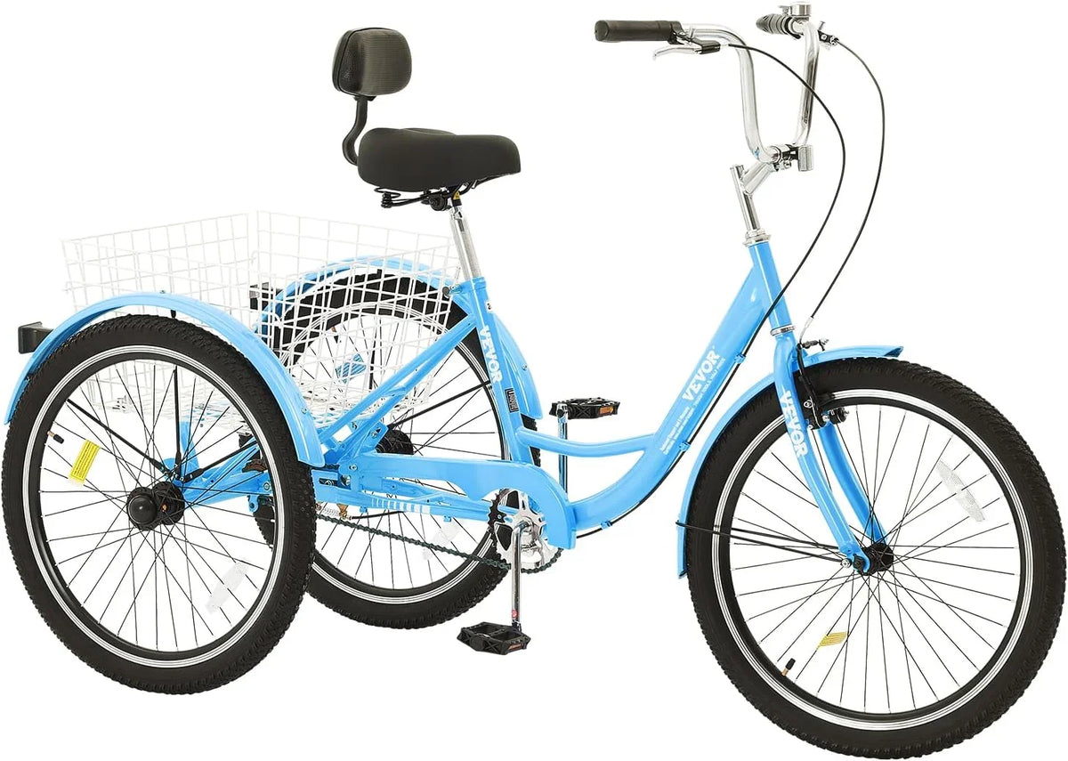 Adult tricycles. 20-inch tricycles. tricycle motorcycles. carbon steel leisure bicycles with baskets and adjustable seats. suitable for elderly. female and male picnic and shopping tricycles (yellow)