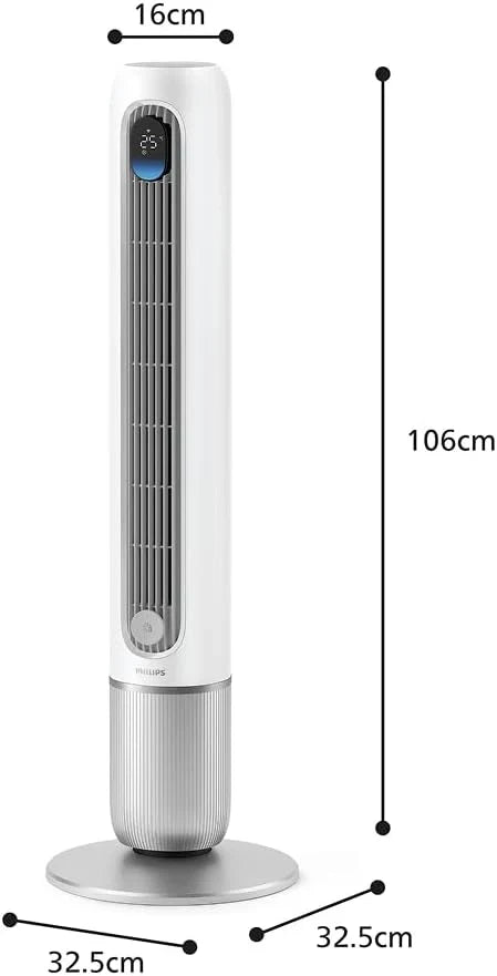 Philips Smarter Turmventilator 7000 Series – 8.4 m/s stark. ultraleise 22 dB. energieeffizient. App & Fernbedienung. Wlan. 12 Stufen. Schlafmodus.
