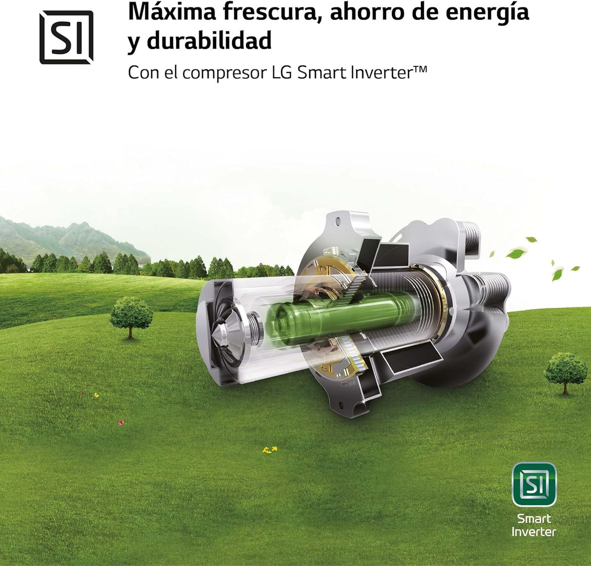 LG GBP61DSXGC - Frigorífico Combi No Frost. Congelador. Compresor Smart Inverter. Color Inox Antihuellas. 186 cm. 341 l