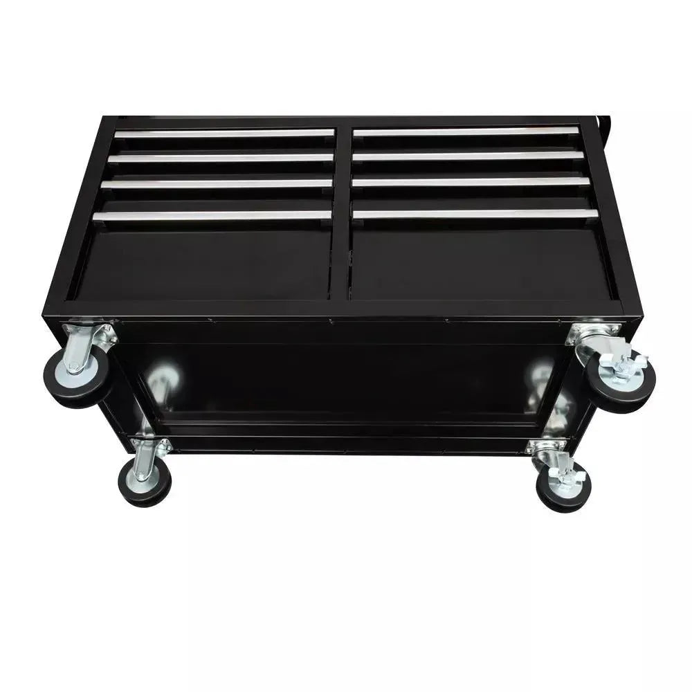 46 in. W x 24 in. D 9-Drawer Gloss Black Deep Tool Chest Mobile Workbench