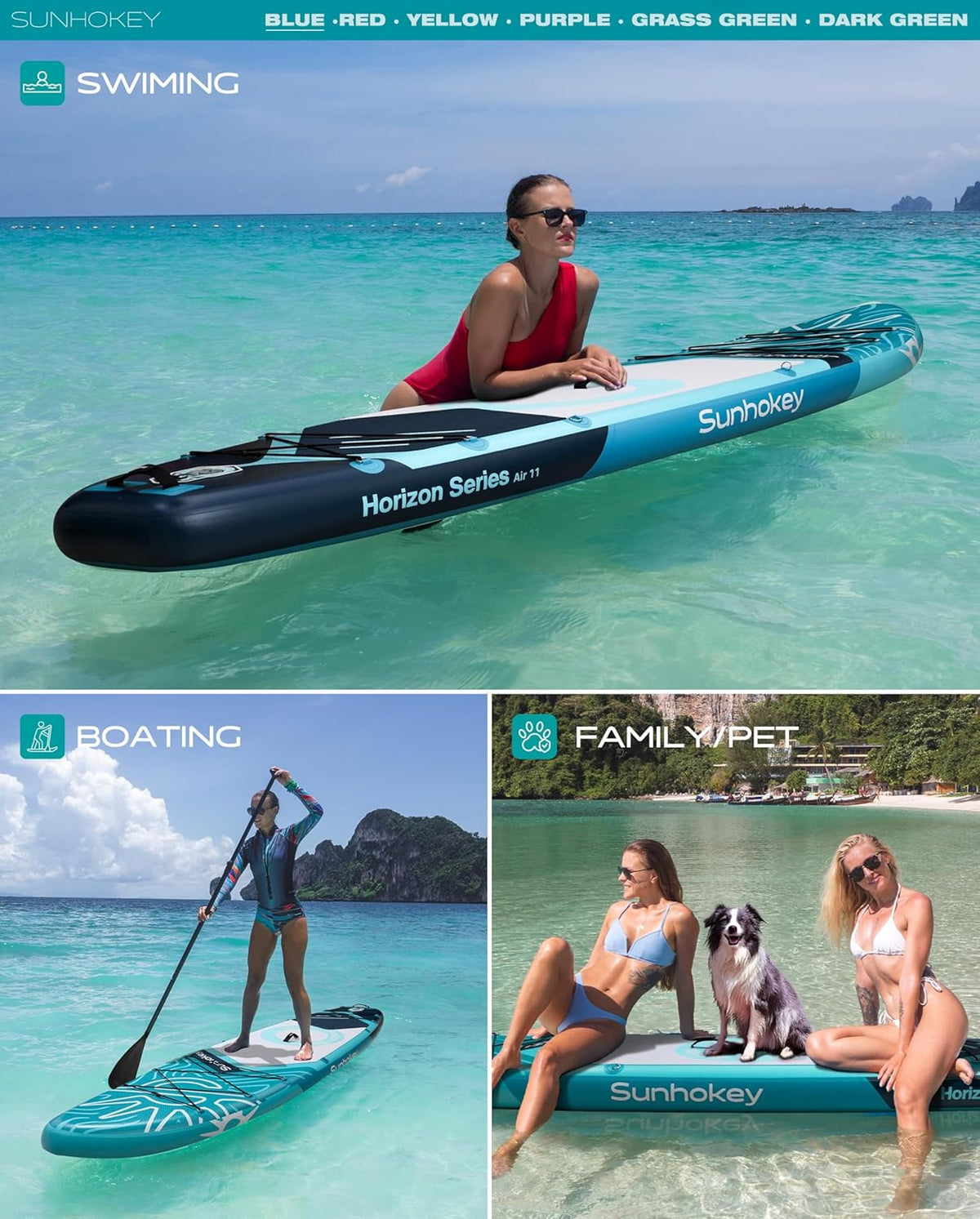 Tabla de Paddle Surf Hinchable 335cm con Accesorios Incluidos de Primera Calidad. Remo Ajustable. Bomba de Mano. Mochila de Transporte. 335 x 86 x 15
