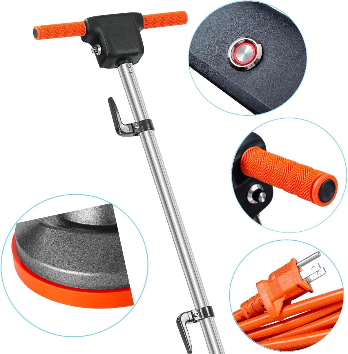 Commercial Floor Scrubber Machine with Brushes and Pads. Heavy Duty Floor Cleaner Polisher and Buffer- Deep Cleaning Tile and Grout. Hardwood Floors and Carpets without Getting on Hands and Knees