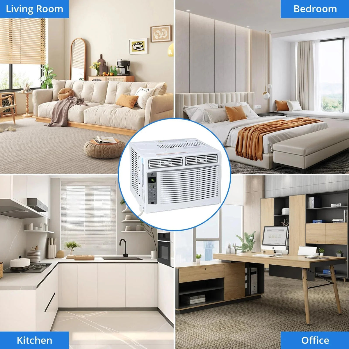 6.000 BTU 115V Window Air Conditioner with Reusable Filter. for Rooms Up to 250 Sq. Ft.