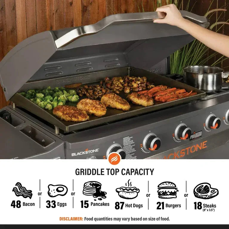 28 5-Burner Propane Griddle with Range Top – 72.000 BTU Outdoor Cooking Station