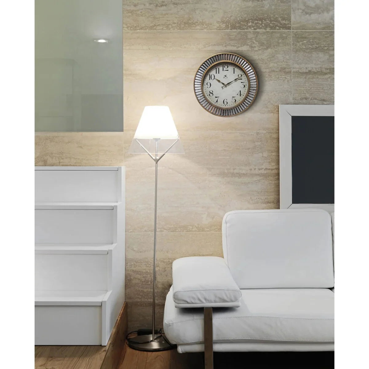 16 Inch Rustic Industrial Wall Clock. Decorative Round Clock for Home