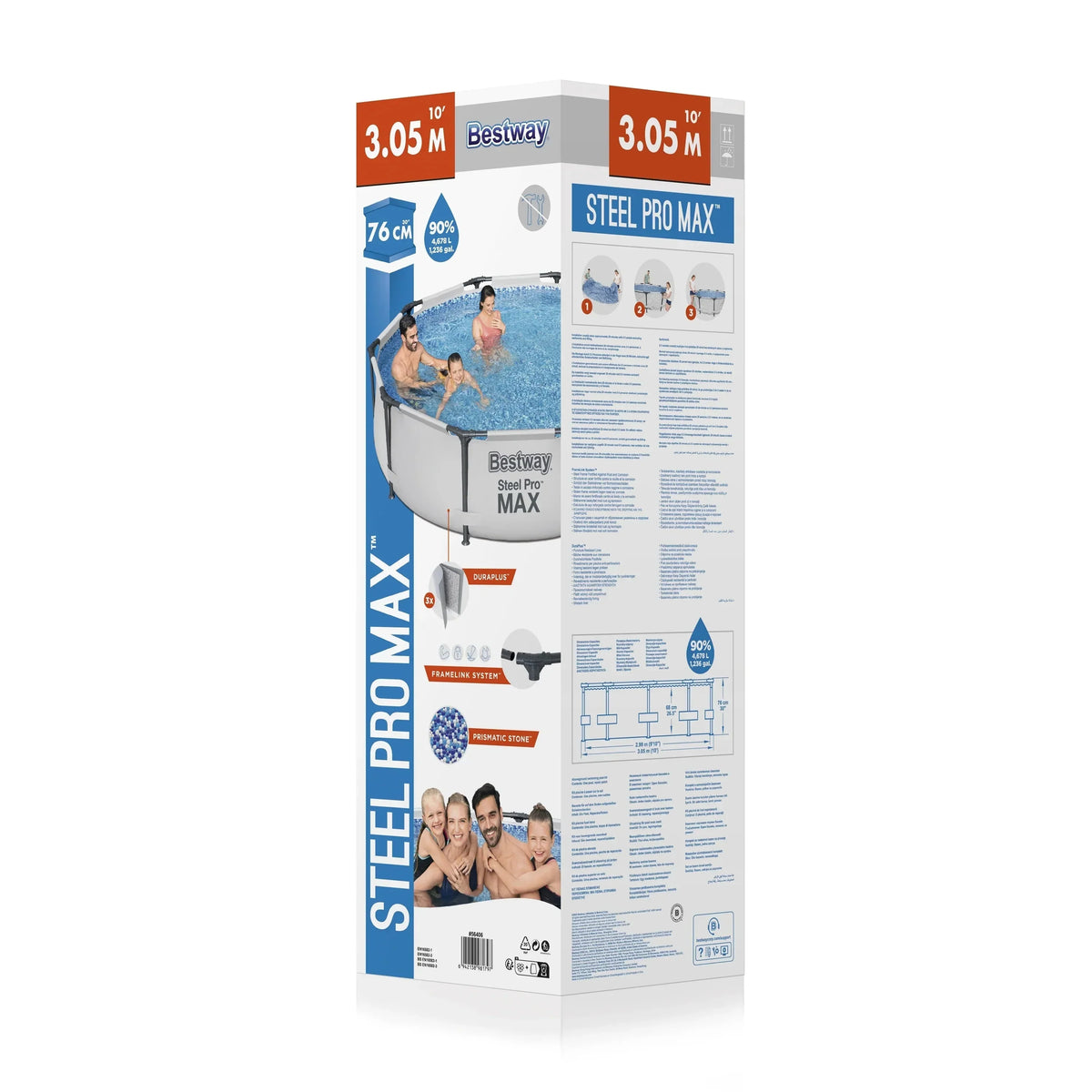 Piscinas portátiles elevadas redondas Bestway 56408 para niños y adultos (3.05 m x 76 cm)