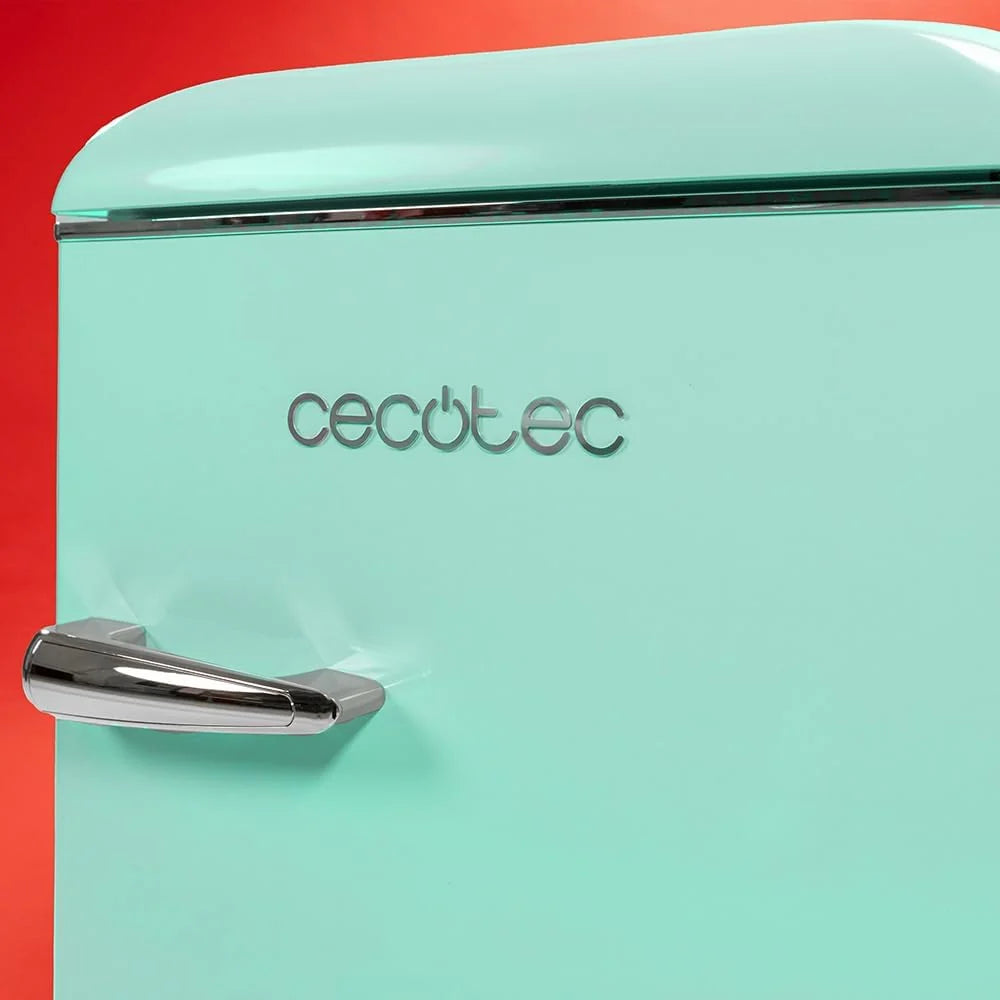 Cecotec Nevera Pequeña - Frigorífico 2 Puertas - Retro 86L - Bolero CoolMarket 2D Origin 86 Green E. 89.3cm de Alto y 48.7cm de Ancho. Clase
