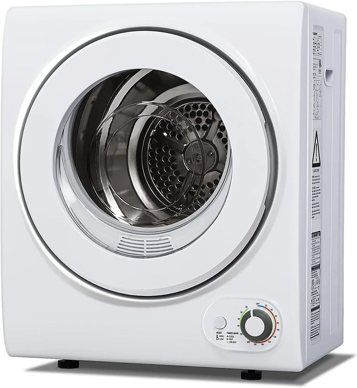 Portable Clothes Dryer 850W. 1.5 cu.ft. Compact & Quiet. Wall-Mountable. ETL Certified. Ideal for Small Spaces