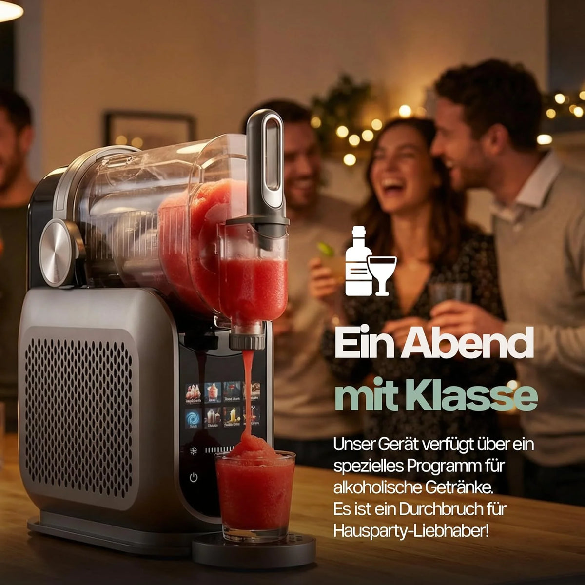 4Swiss Eismaschine Selbstkühlend Eis Maschine Speiseeisbereiter Speiseeismaschine mit Kompressor Icecream für Milchshake Slush Slushie Granita Ice