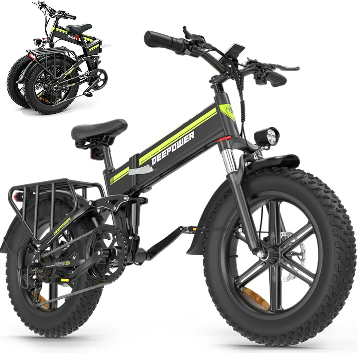 Bicicleta eléctrica plegable. batería extraíble 48 V 25 Ah. autonomía 110 KM. bicicleta eléctrica con neumáticos grasos 20 x 4. suspensión completa.