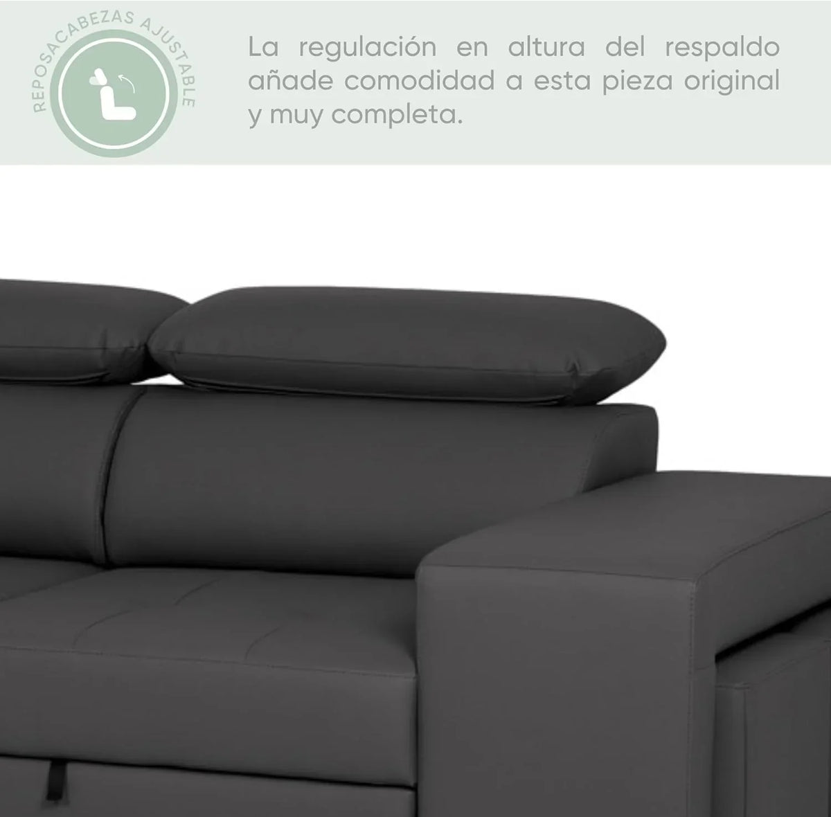 BUDWING John Sofá Cama Esquinero 4 Plazas - Chaise Longue Reversible. Reposacabezas Ajustable y 2 Pufs – Tapizado en Poliuretano – Estilo Moderno –