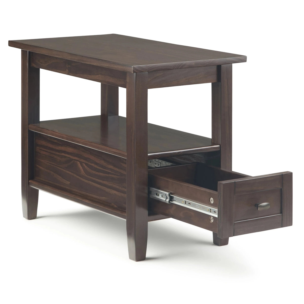 14 Wide Solid Wood Narrow Side Table. Rectangle Transitional Style Accent Table