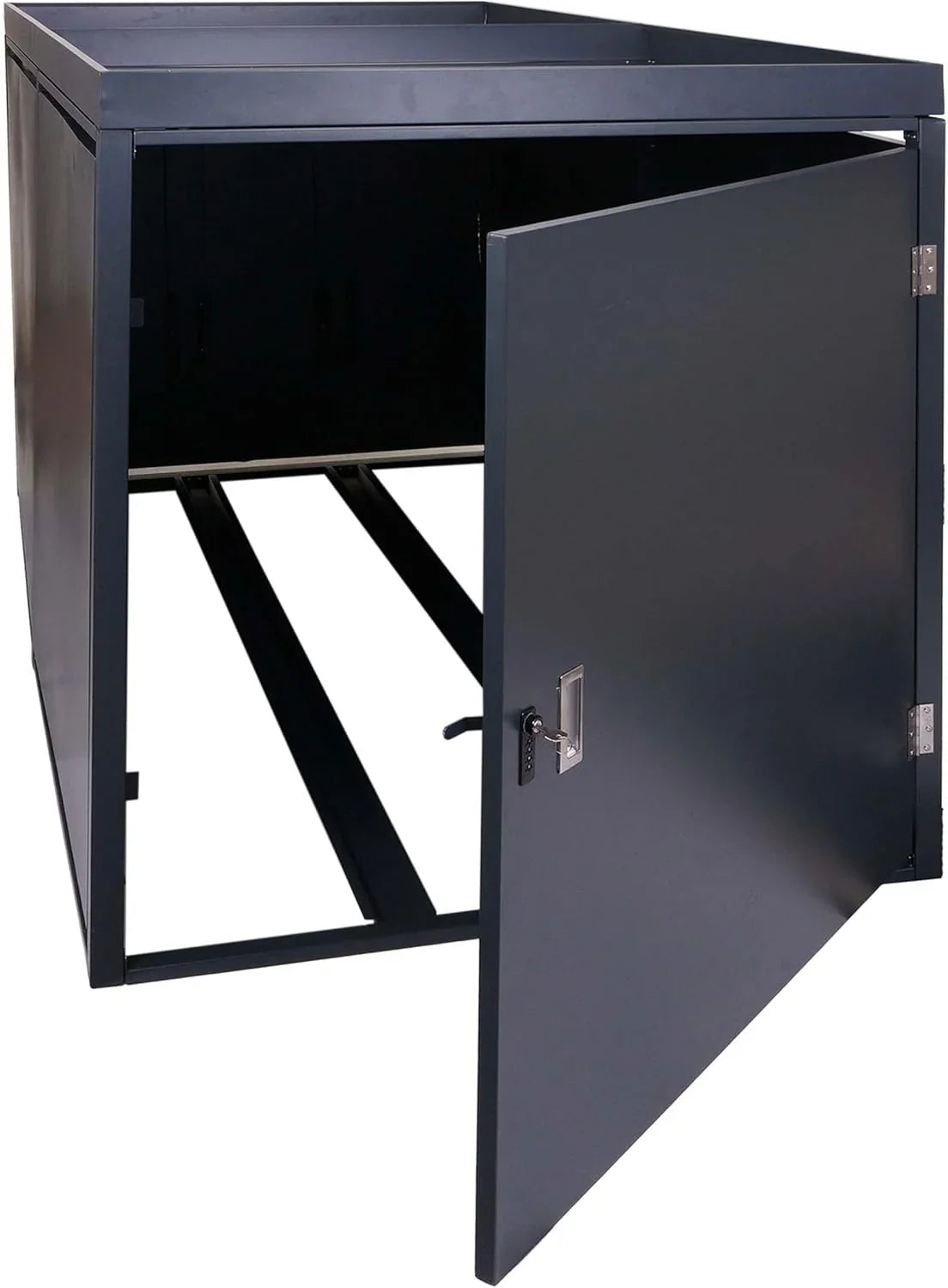 Mendler 2er-Fahrradgarage mit Pflanzkasten HWC-L56b. Fahrradbox. abschließbar verzinkter Stahl 125x113x208cm - anthrazit