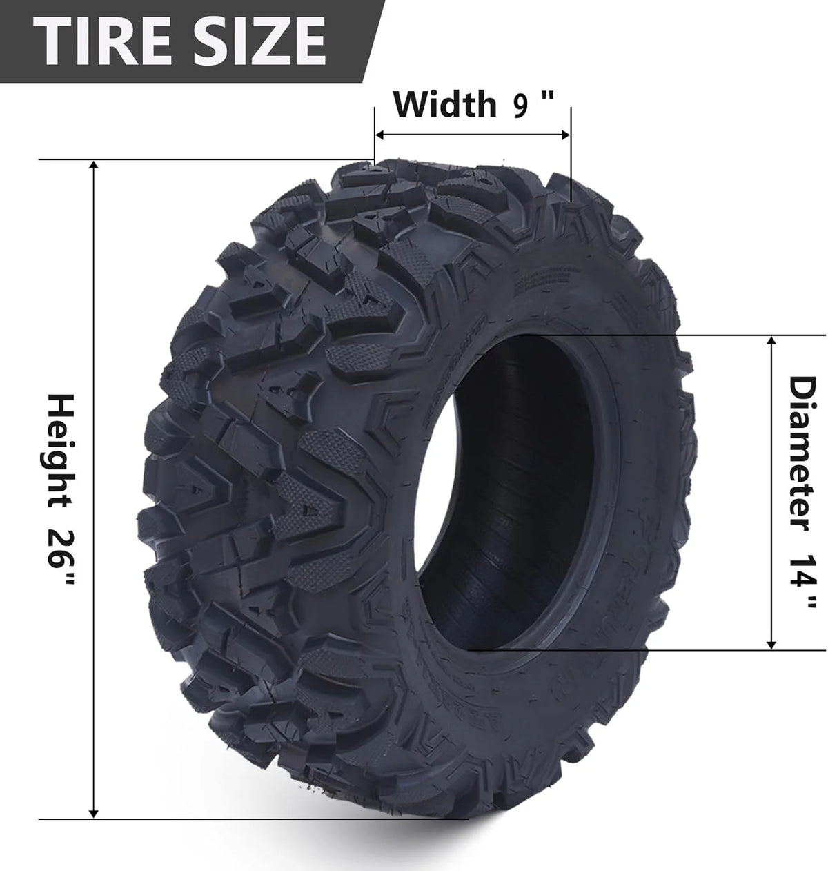 26x12x12 Atv Tires. Set of 2 Atv Tires 26x12-12 6PR. All Terrain Atv/Utv Off-Road Tires. Black