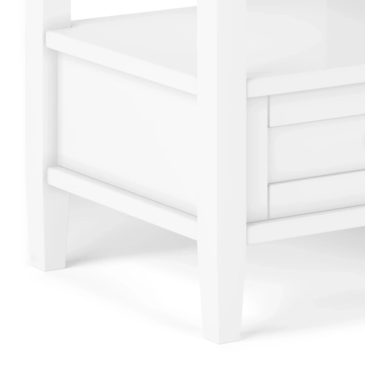 20 Inch Wide Solid Wood Rectangle End Table. Transitional Side Table