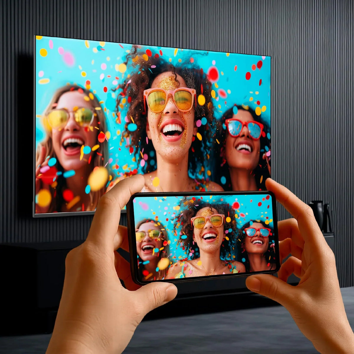 DYON Smart 40 VX-2-40 Zoll (100 cm) Full-HD Smart TV mit HD Triple Tuner (DVB-C/-S2/-T2). App Store. Prime Video. Netflix. YouTube. DAZN. Disney+.