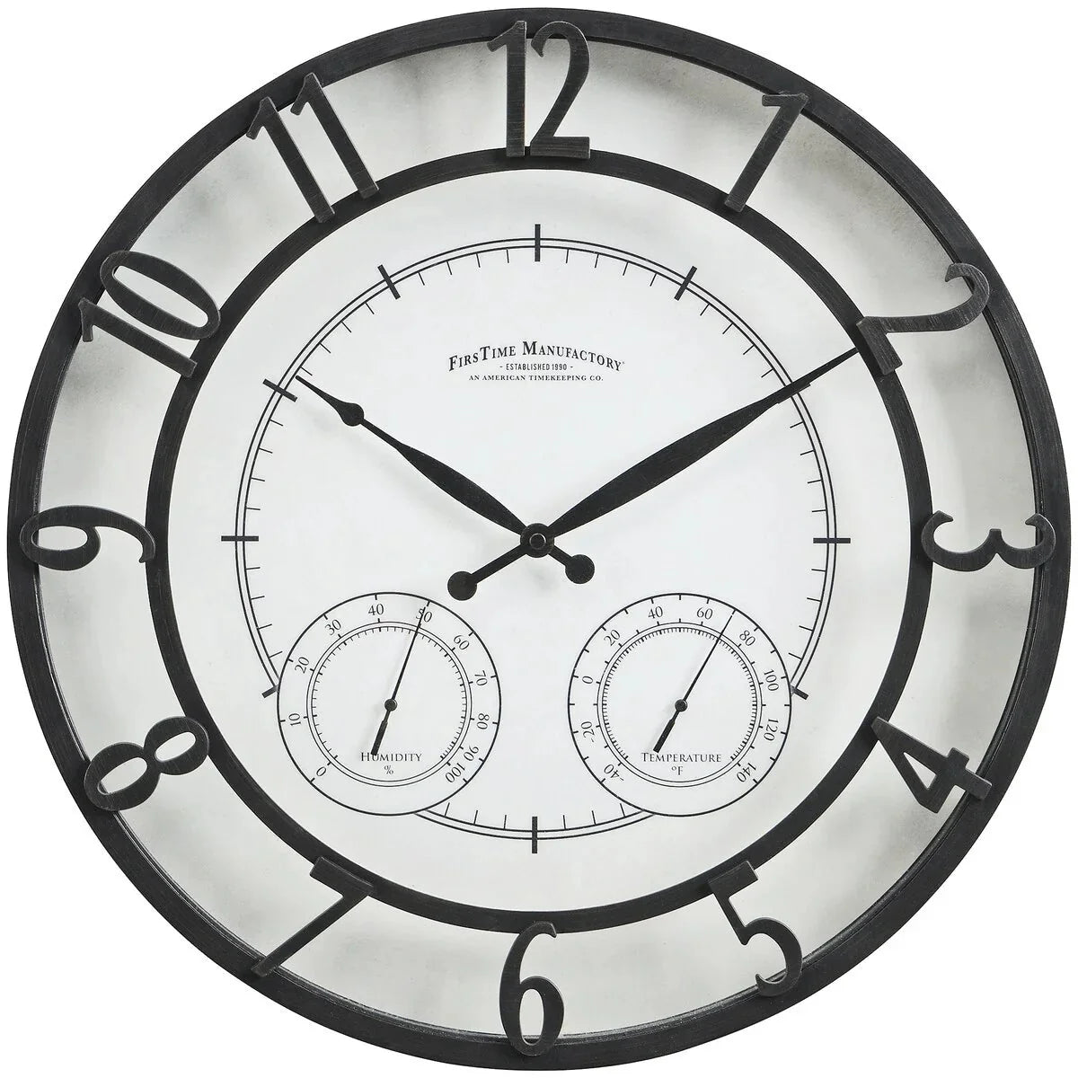 18 Bronze-Tone Outdoor Wall Clock. Weather-Resistant Plastic. Farmhouse Style
