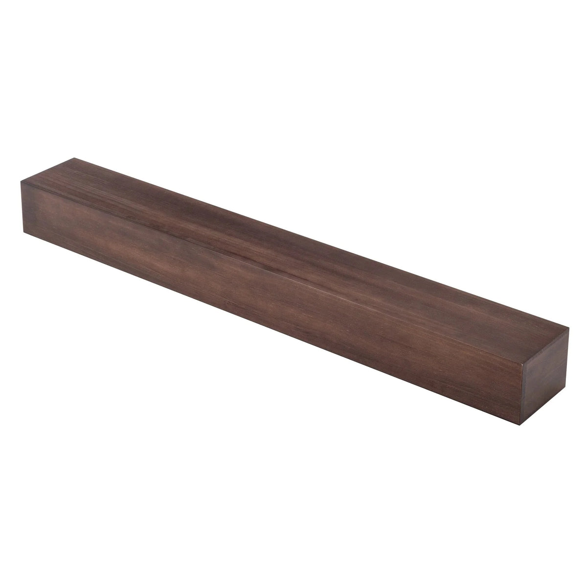 72 Inch Solid Pine Fireplace Mantel. Wall Mounted Floating Shelf in Brown