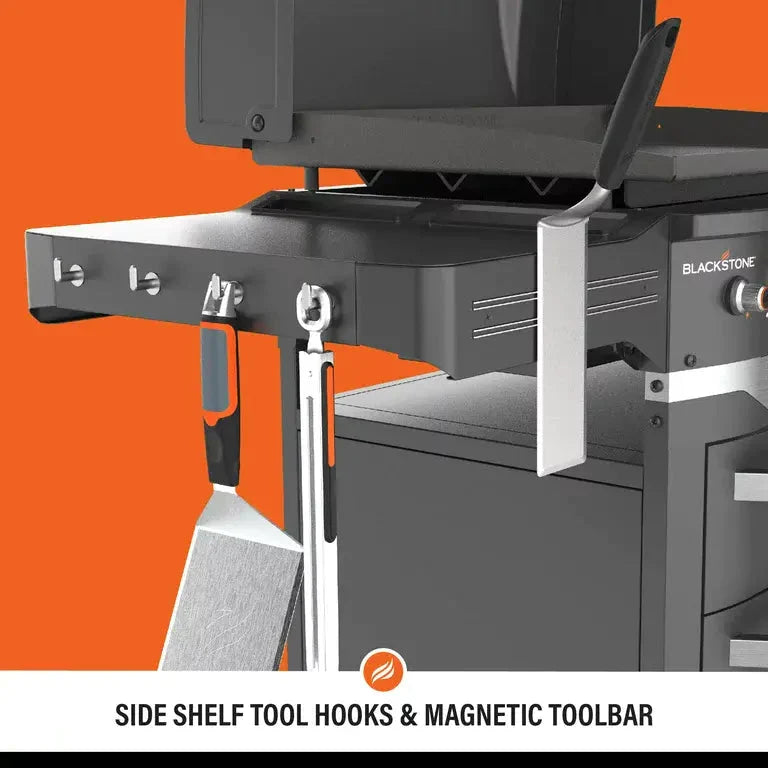28 5-Burner Propane Griddle with Range Top – 72.000 BTU Outdoor Cooking Station