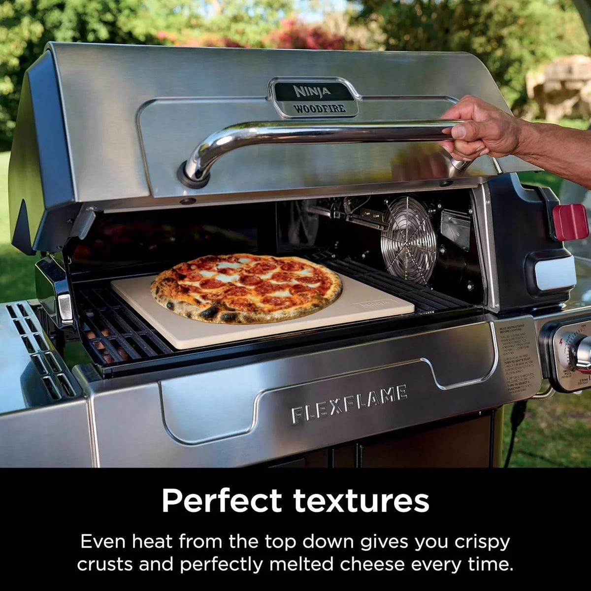5-in-1 Electric and Propane Grill. 3-Burner Outdoor BBQ Grill and Smoker with Digital Controls. Griddle and Pizza Maker. Stainless Steel