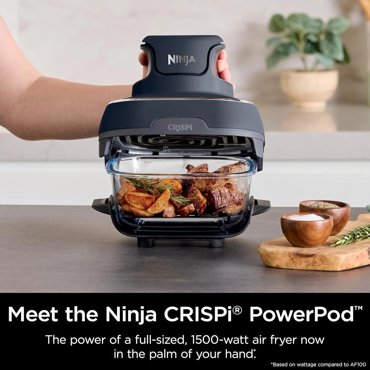 Air fryer can be used in conjunction with microwave ovens. refrigerators and dishwashers. It is made of non-toxic glass material and features a portable cooking system with a capacity of 4 gallons. It comes with 6 glass containers and a sealing lid.