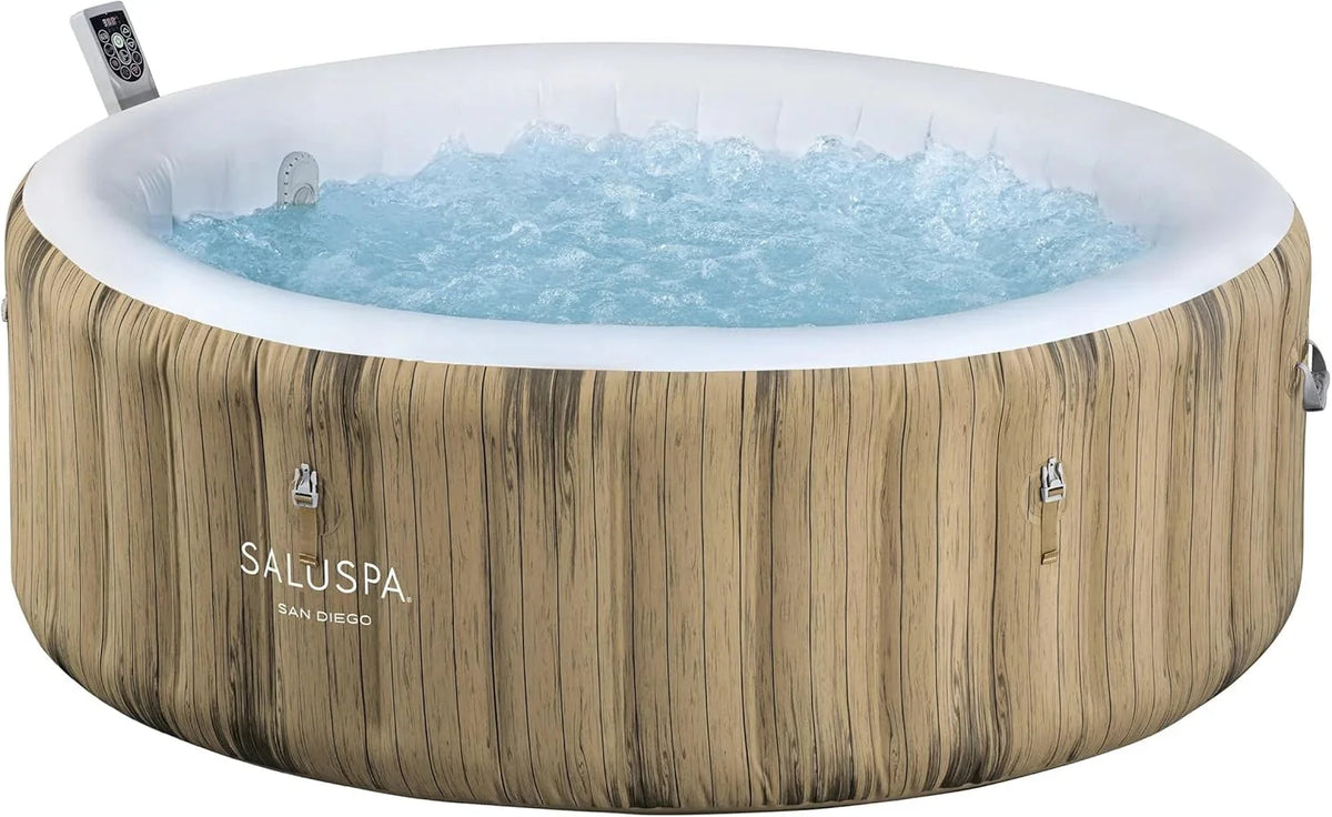 71 x 26-Inch Inflatable Hot Tub Spa for 2-4 Persons. Portable. with 2 Covers. Black