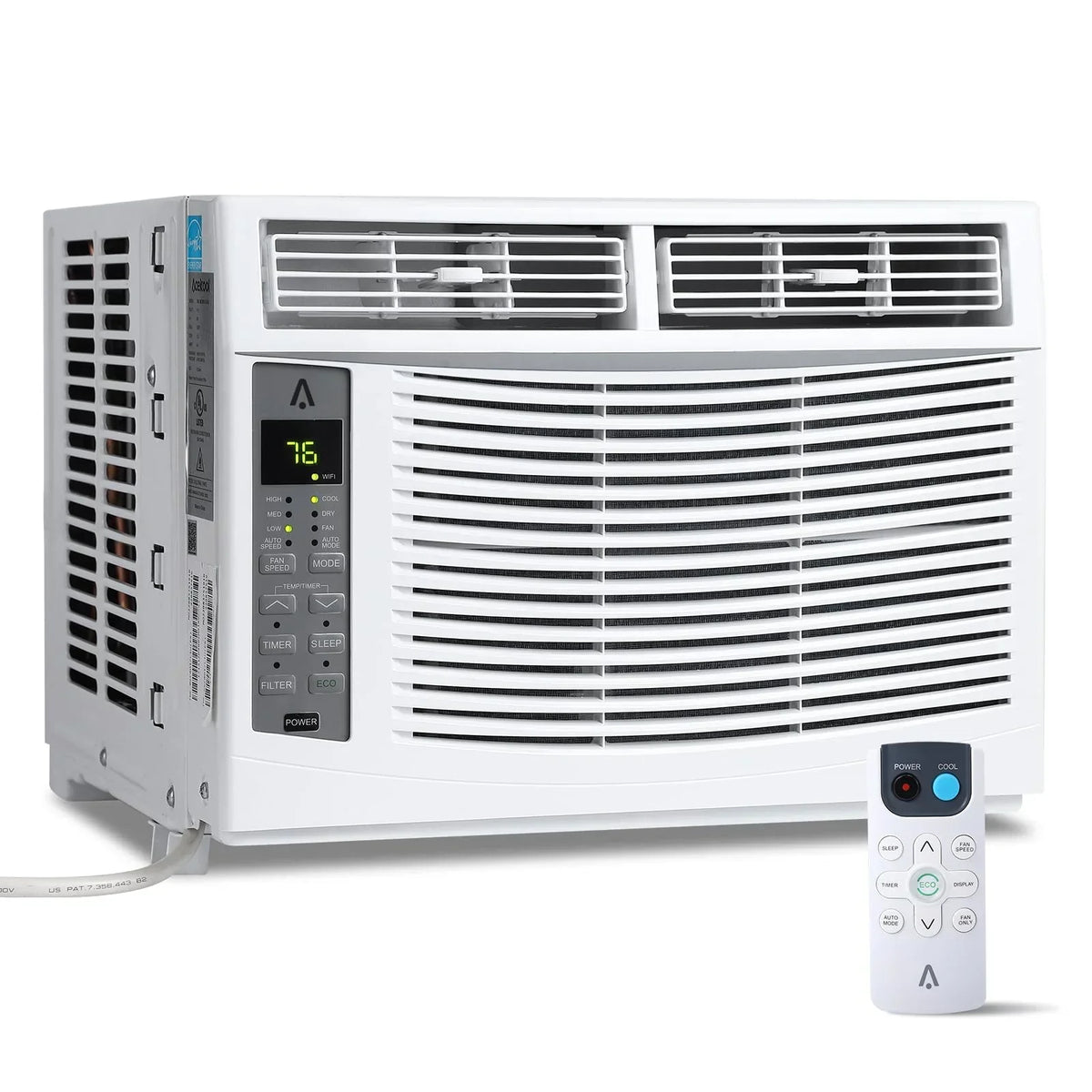 Window Air Conditioner With Reusable Filter & Controls. 6000 BTU 115V~. Suitable for 250 Sq.Ft
