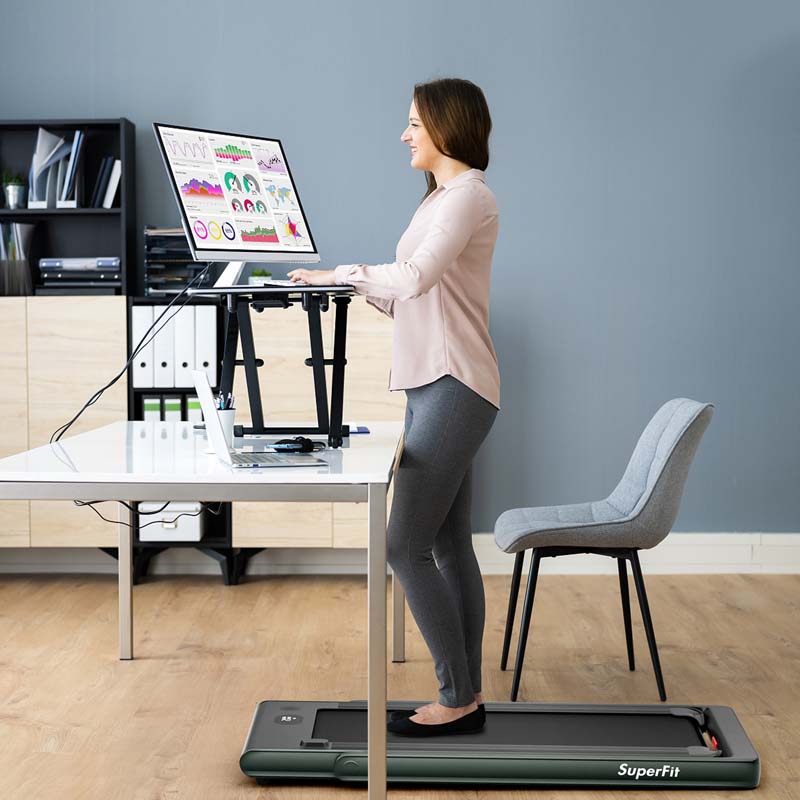 2-in-1 Folding Electric Treadmill. 2.25 HP. Under-Desk. with Dual Display and Smart App Control