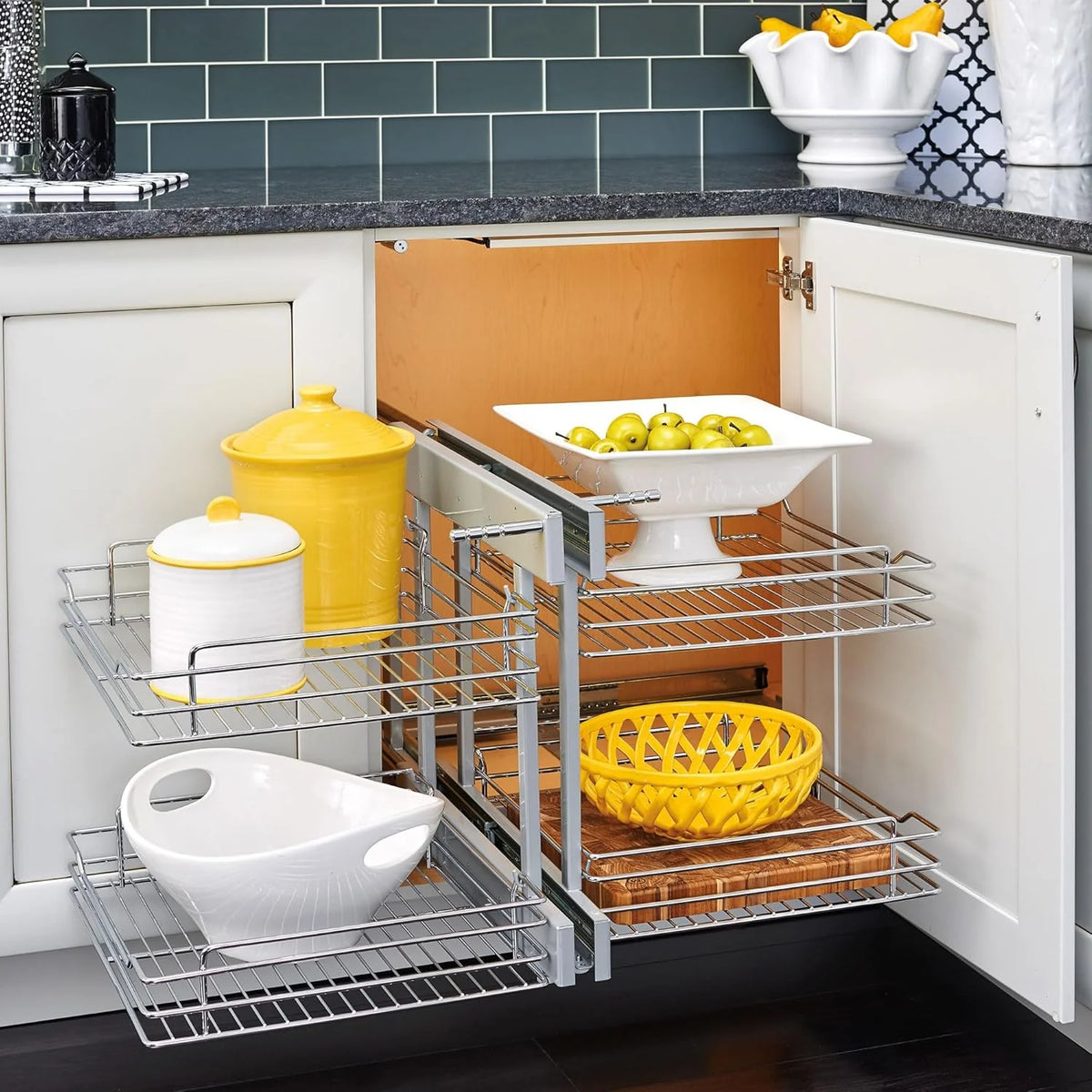 18-inch double-layer removable shelves with 4 shelves. silver color