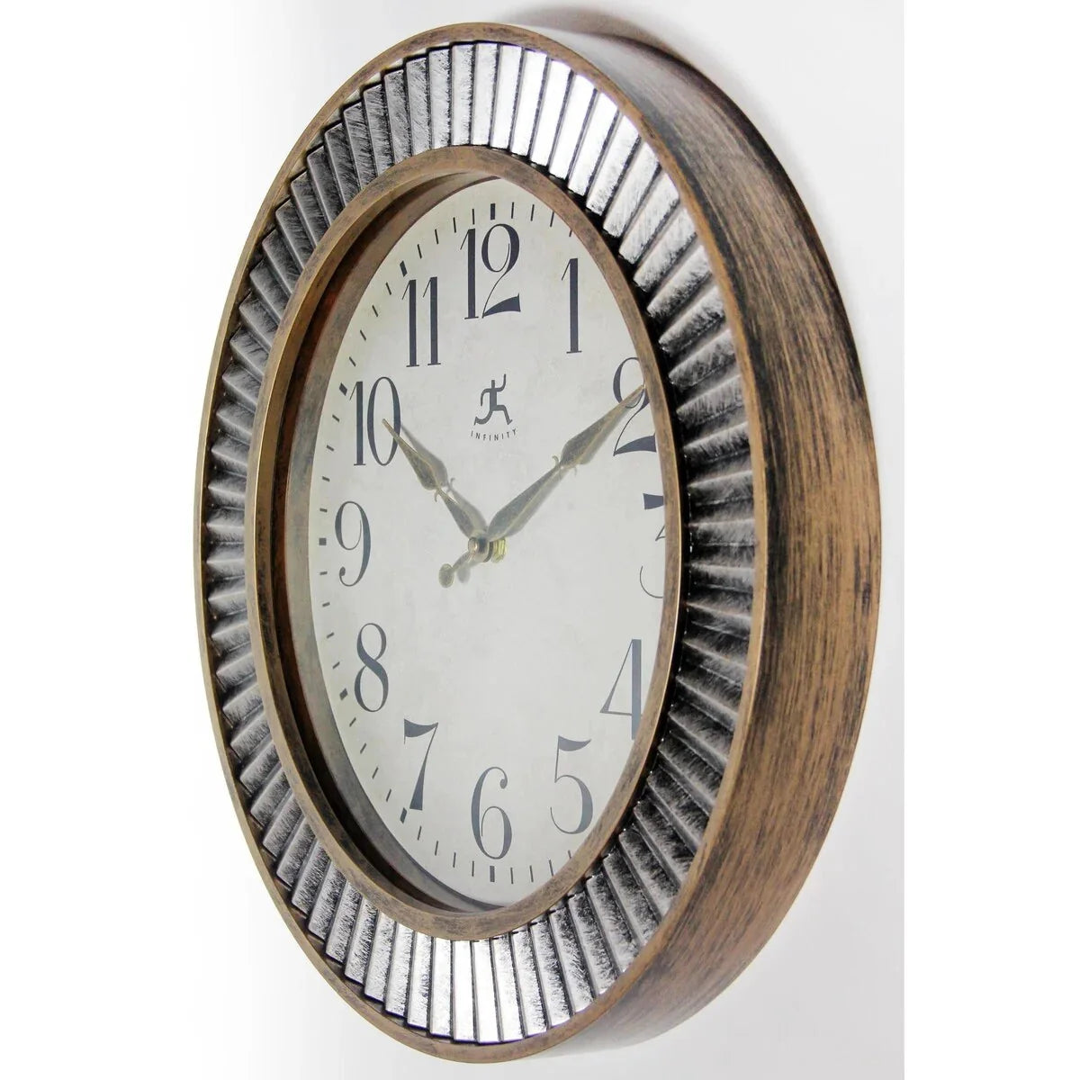 16 Inch Rustic Industrial Wall Clock. Decorative Round Clock for Home
