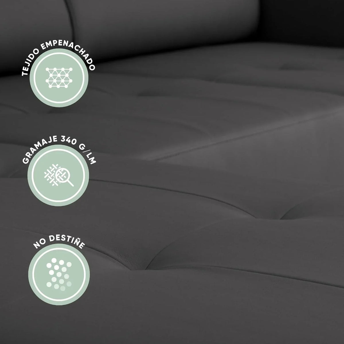 BUDWING John Sofá Cama Esquinero 4 Plazas - Chaise Longue Reversible. Reposacabezas Ajustable y 2 Pufs – Tapizado en Poliuretano – Estilo Moderno –