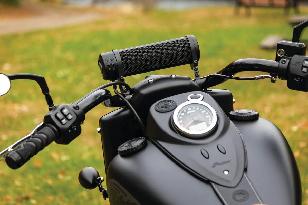 300W Waterproof Bluetooth Motorcycle Sound Bar – Handlebar Mount. Satin Black