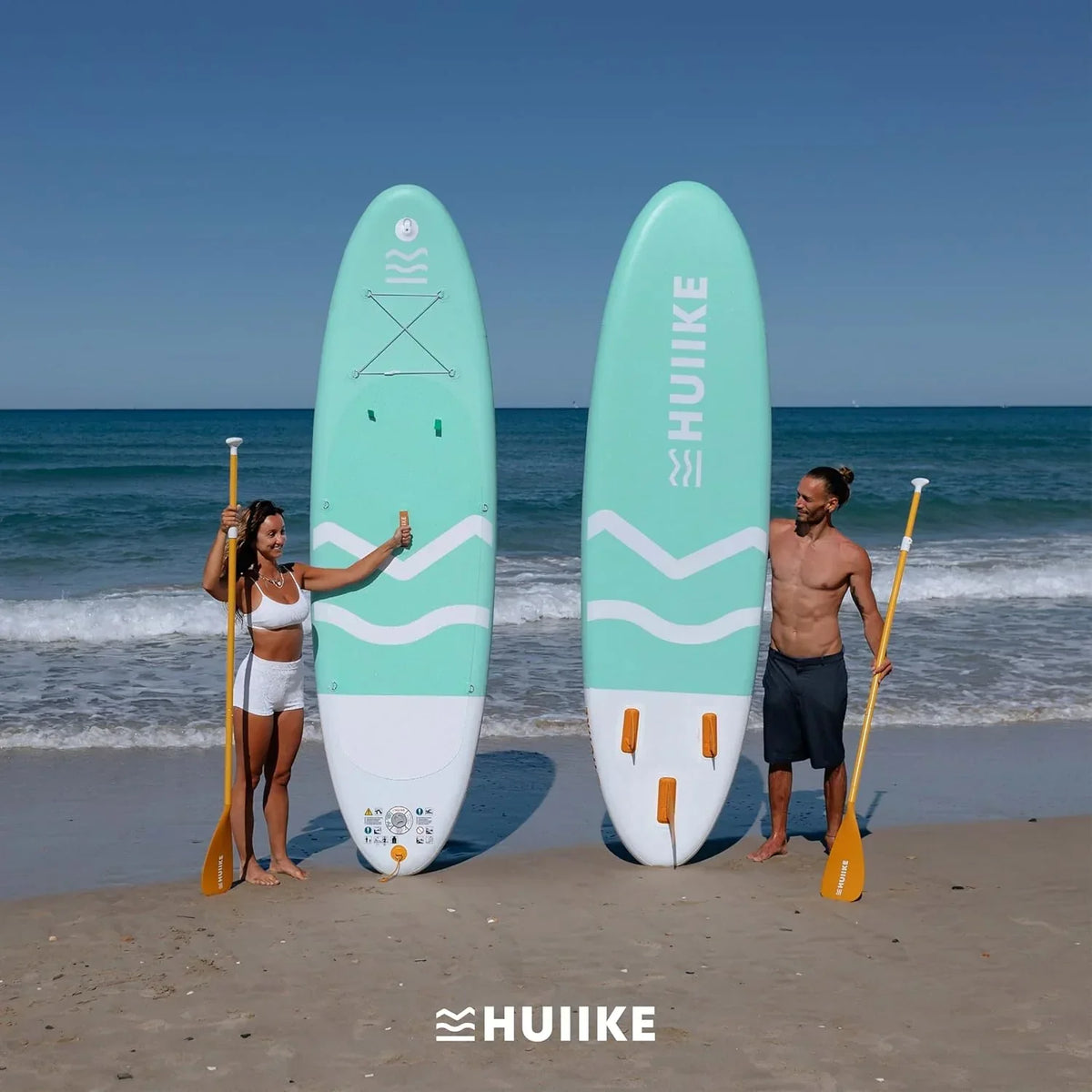 HUIIKE Tabla Paddle Surf Hinchable con Accesorios Incluidos. Remo. Quillas. Inflador. Stand Up Paddle Board Gran Estabilidad y Resistencia. 305 x 84 x