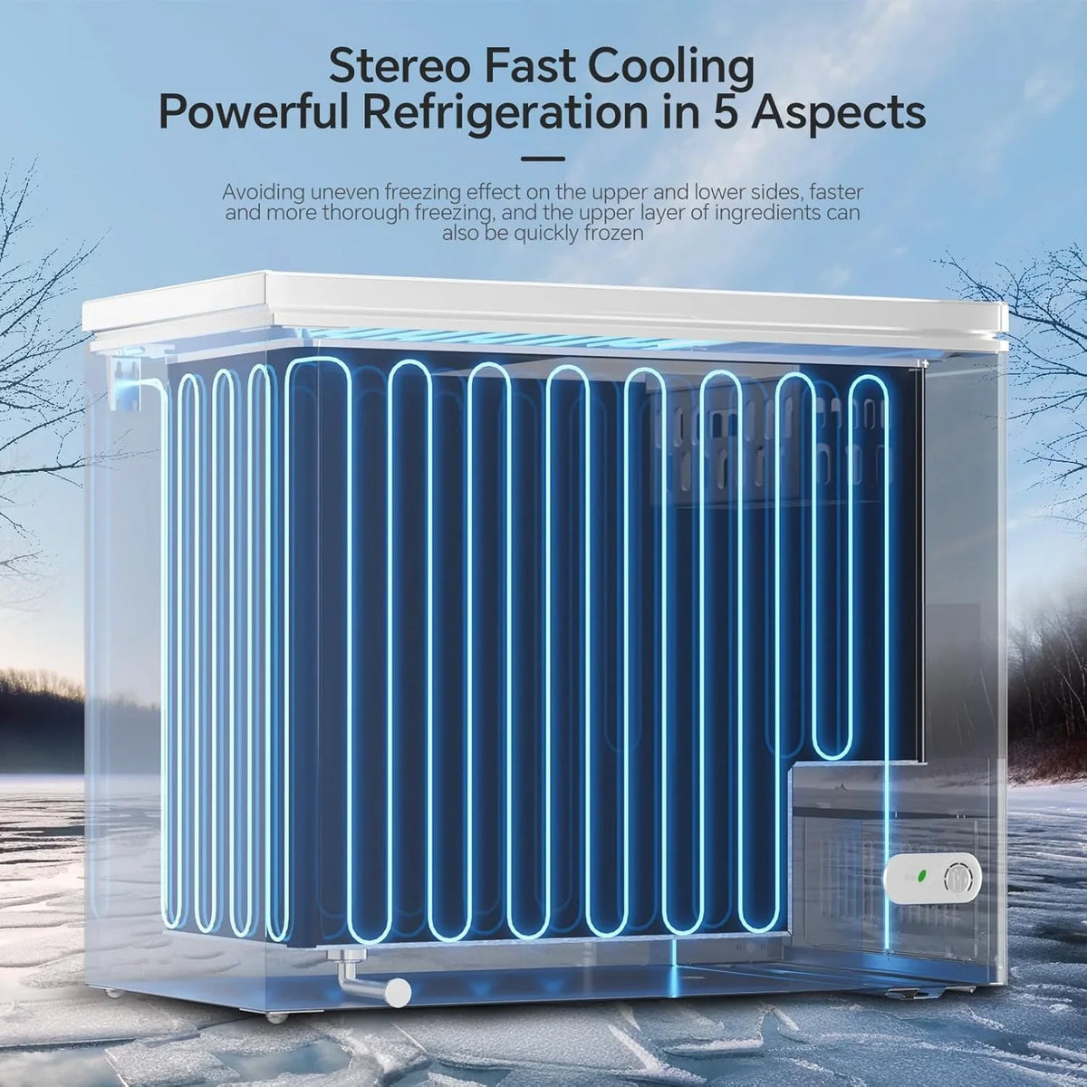 3.5 Cubic Feet Chest Freezer with 2 Removable Baskets Free Standing Top Open Door Compact Freezer with Adjustable Temperature for Home/Kitchen/Office/Bar (3.5 Cubic Feet. White)