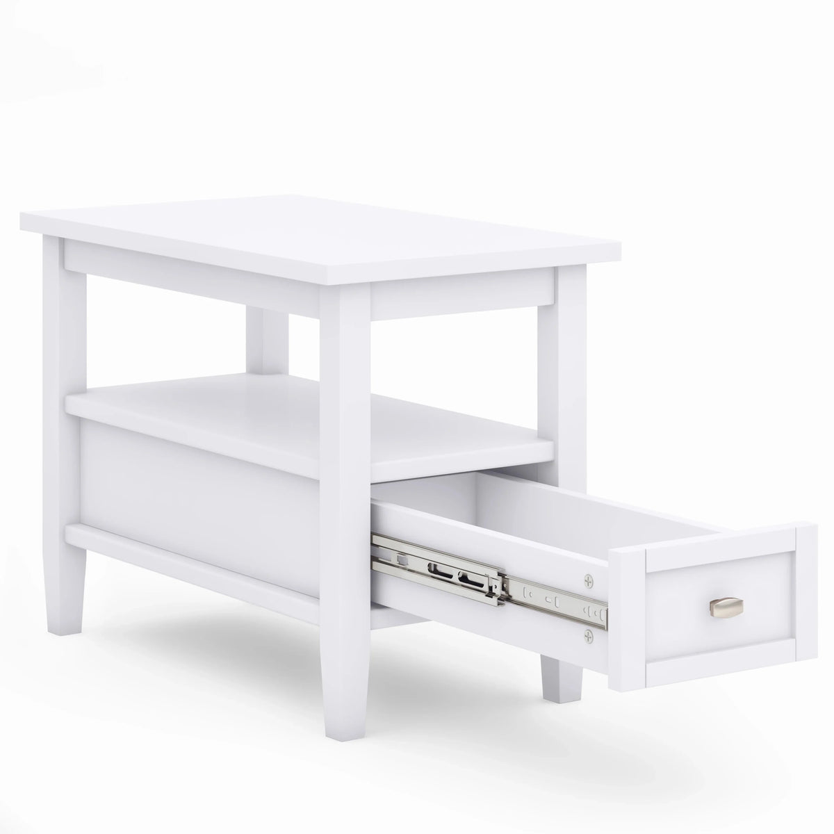 14 Wide Solid Wood Narrow Side Table. Rectangle Transitional Style Accent Table