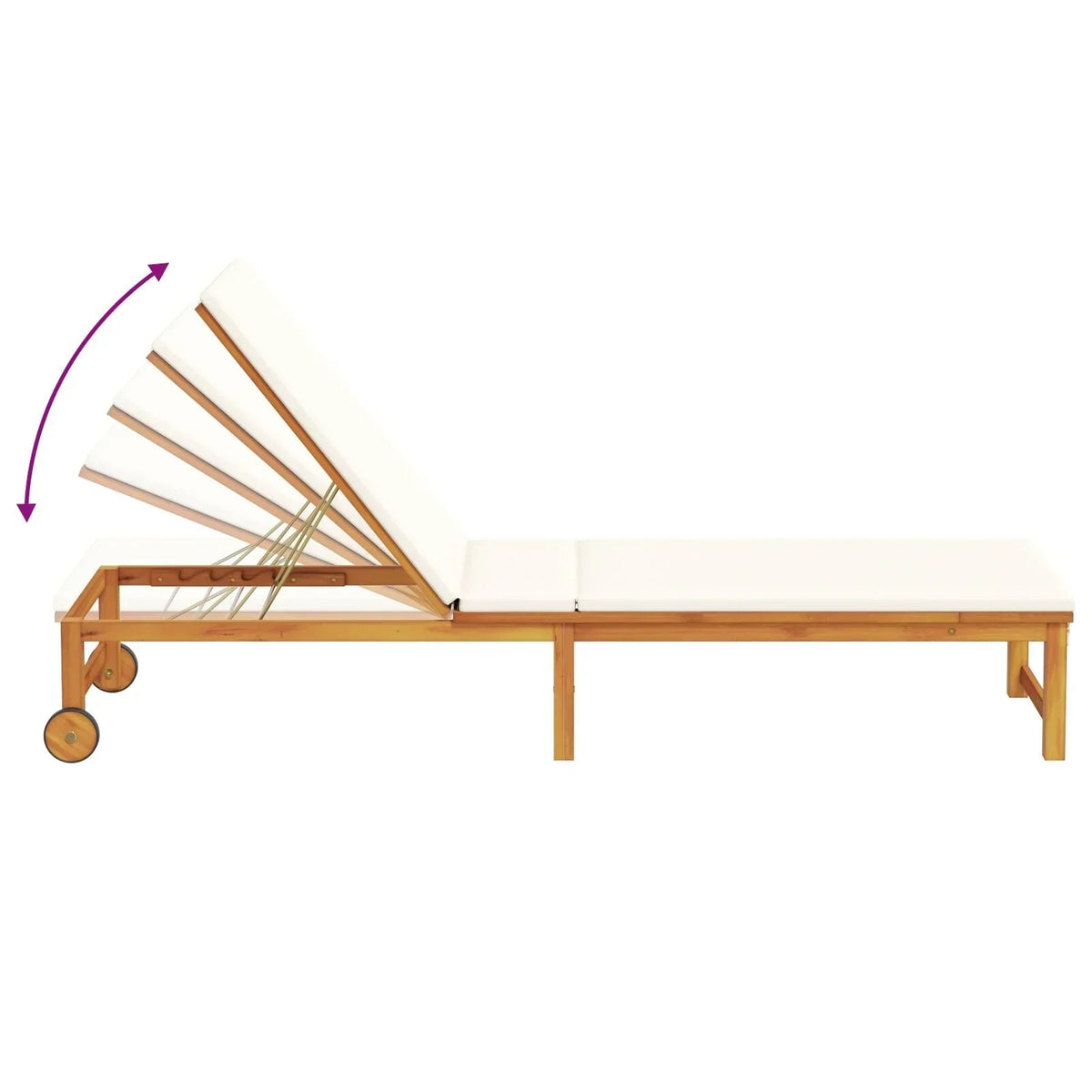 2025 Tumbonas 2 pcs con Mesa y Cojines de Madera Maciza de Acacia. Tumbona con Cojines Crema de Madera Maciza de Acacia. Mesa Lateral de Jardín