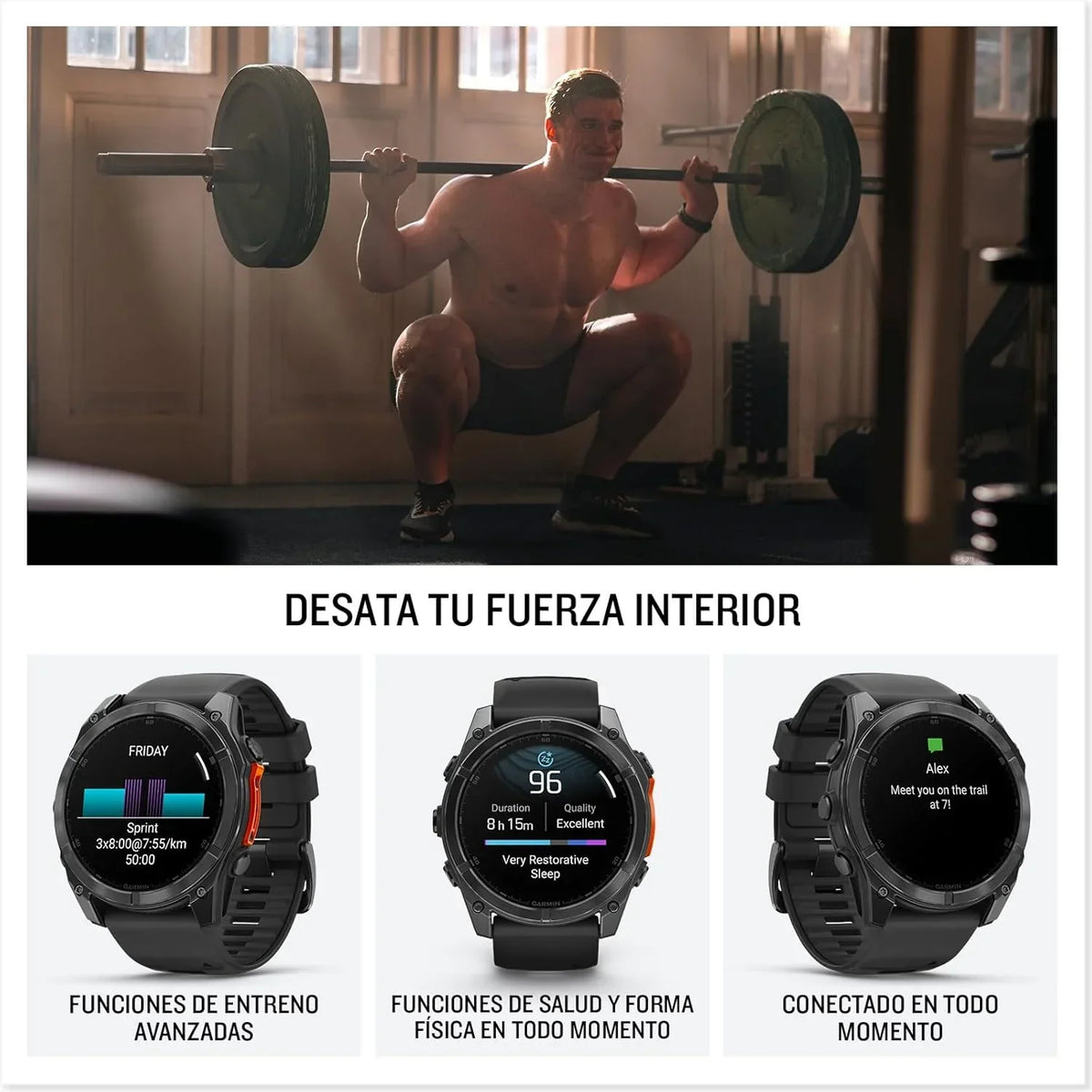 Garmin fēnix 8-51mm - Reloj de Alto Rendimiento GPS Multideporte con Pantalla táctil AMOLED. Linterna LED. Altavoz y micrófono Integrados. Mapas y