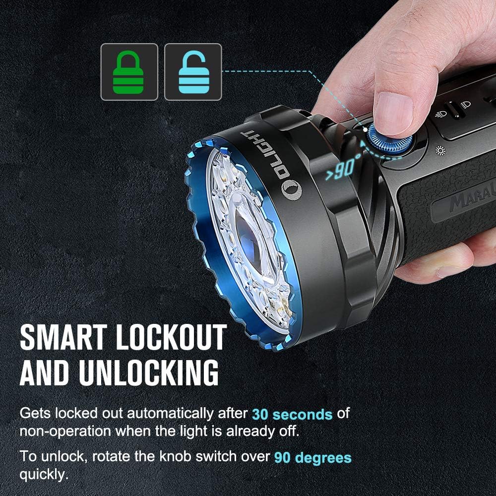 2 rechargeable handheld flashlights with 14000 lumens ultra-bright light and 3 times built-in battery pack for home. outdoor and emergency use.