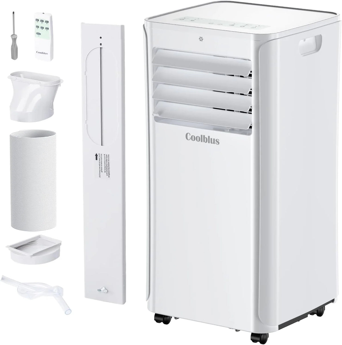 8500 BTU Portable Air Conditioners Cool Up to 360 Sq.Ft.3 IN 1 portable ac unit with Remote Control/LED Display/24Hrs Timer/Window Installation Kit & Screwdriver.White