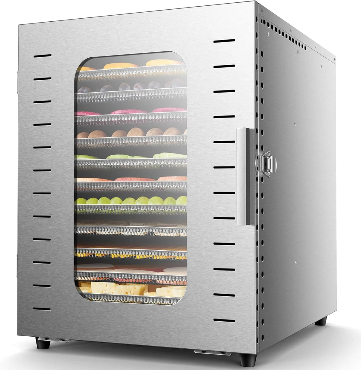 Commercial Large 12 Trays Food Dehydrator. Usable Area up to 22.67ft². 1200W Full Stainless Steel Dryer Machine. up to 190℉ Temperature. for Meat. Fruit. Veggies. Beef. Herbs. Pet Foods
