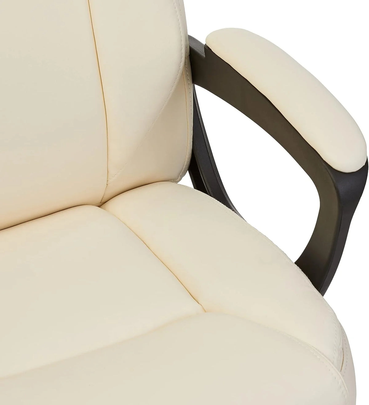 Classic PU surface. back-adjustable height office computer desk and chair. with armrests. size: 26 inches wide x 23.75 inches long x 42 inches high. black version