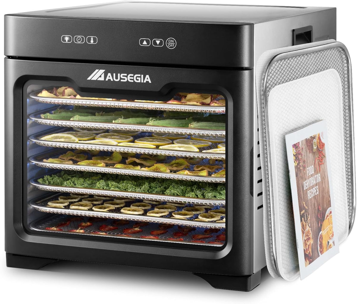 Commercial Large 12 Trays Food Dehydrator. Usable Area up to 22.67ft². 1200W Full Stainless Steel Dryer Machine. up to 190℉ Temperature. for Meat. Fruit. Veggies. Beef. Herbs. Pet Foods