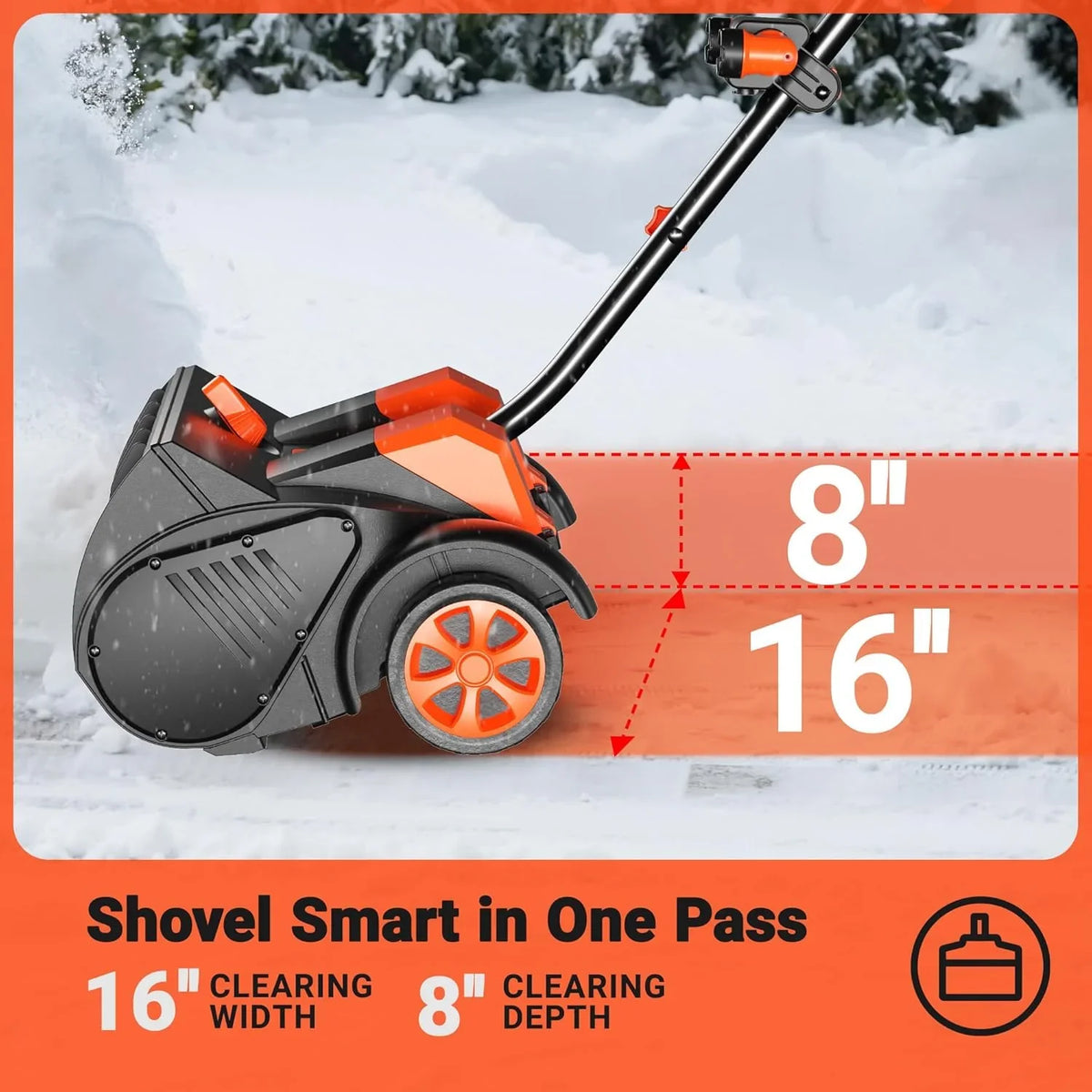 Cordless Snow Shovel with Wheels. 48V | 16-Inch | 4-Ah Brushless Cordless Snow Blower. Battery Snow Blower with Directional Plate & LED Lights (2 * 24V Battery & Dual Quick Charger Included)