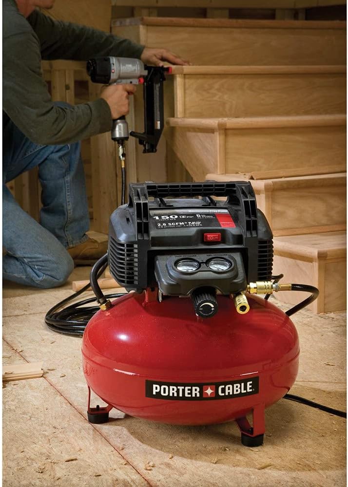 6 Gallon Pancake Air Compressor. Oil-Free Portable Electric Compressor for Garage. Workshop and DIY Projects