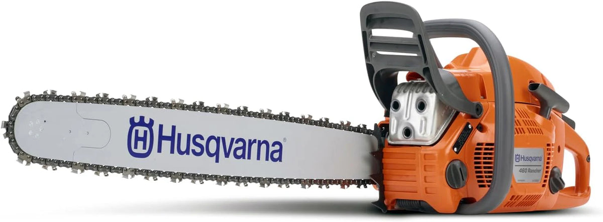 460 Rancher Gas Powered Chainsaw. 60.3-cc 3.6-HP. 2-Cycle X-Torq Engine. 24 Inch Chainsaw with Automatic Adjustable Oil Pump. For Wood Cutting. Tree Trimming and Land Clearing