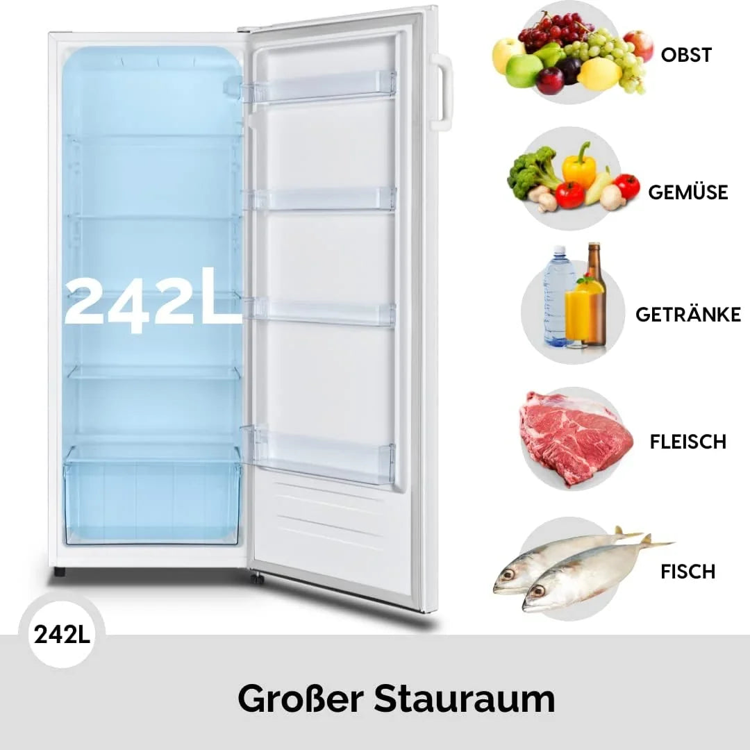 PKM Stand Kühlschrank weiß Höhe 143cm x Breite 58.8cm KS242.0A++