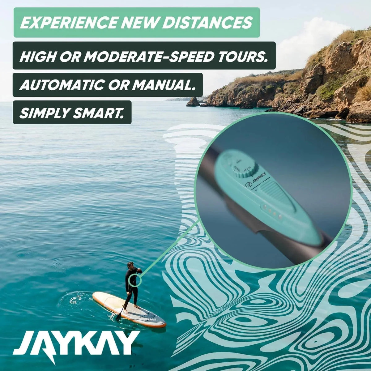 JayKay Sup E-Fin | Aleta eléctrica para Tabla de Sup. Kayak y Windsurf | hasta 6 Horas de